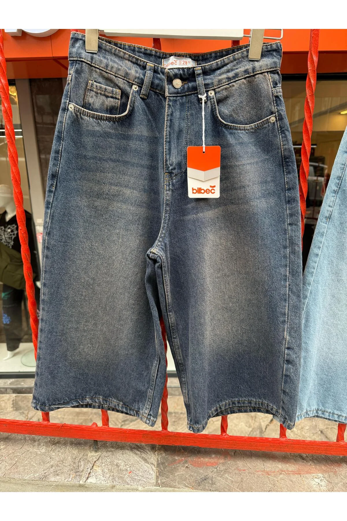 Y2k Yıkamalı Baggy Short Bol Kesim Rahat Jean Kot Salaş Unisex Diz Altı Şort